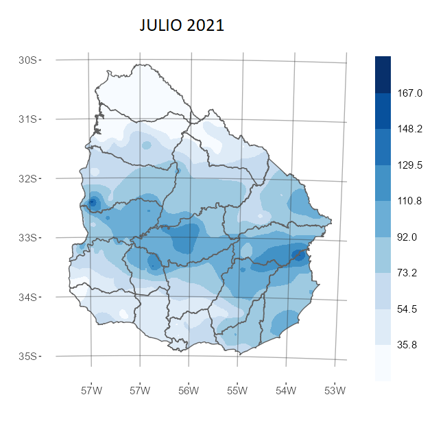 Precipitación Acumulada (mm) Junio de 2021