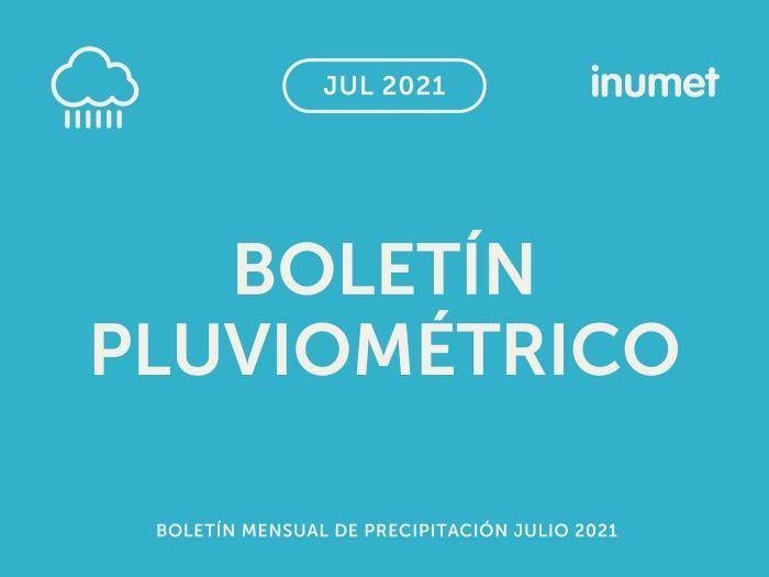 Boletín Pluviométrico mensual correspondiente a julio de 2021