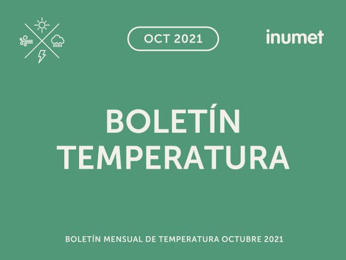 Boletín Mensual de Temperatura de octubre de  2021